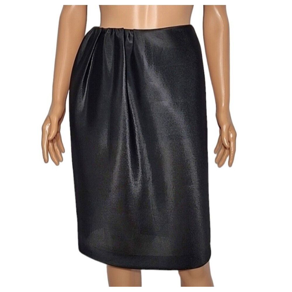 Simone Rocha 100% Pes midi Pencil skirt with draped waist  Black Size‎ UK 8